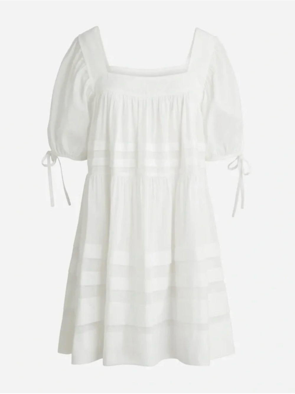 J. Crew White Cotton Calliste Babydoll Dress